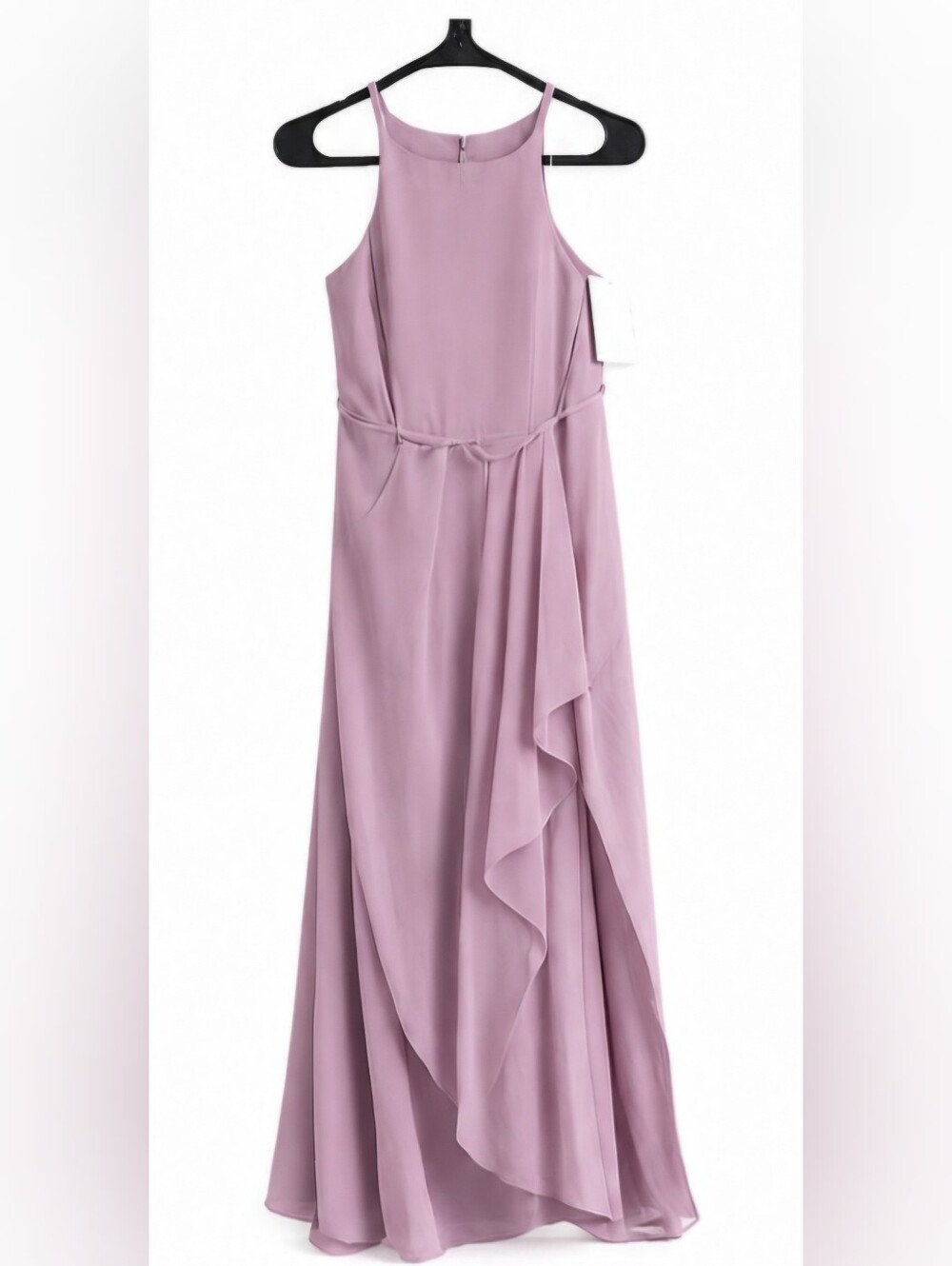 David's Bridal Strapless Lavender Cascade Gown